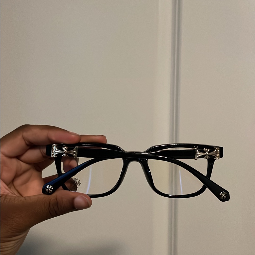 Chrome Hearts Black Rectangular Optical Glasses w… - image 2